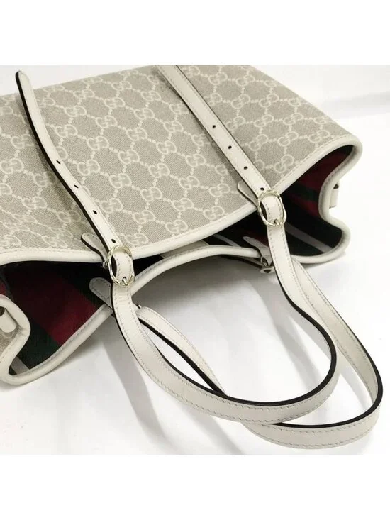 Gucci 2-Way Bag GG Emblem Leather Beige - Picture 6 of 10